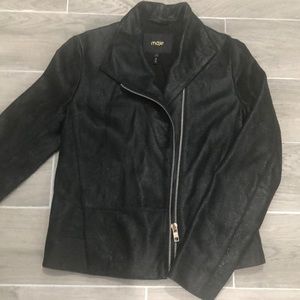 Maje leather jacket size 6 black